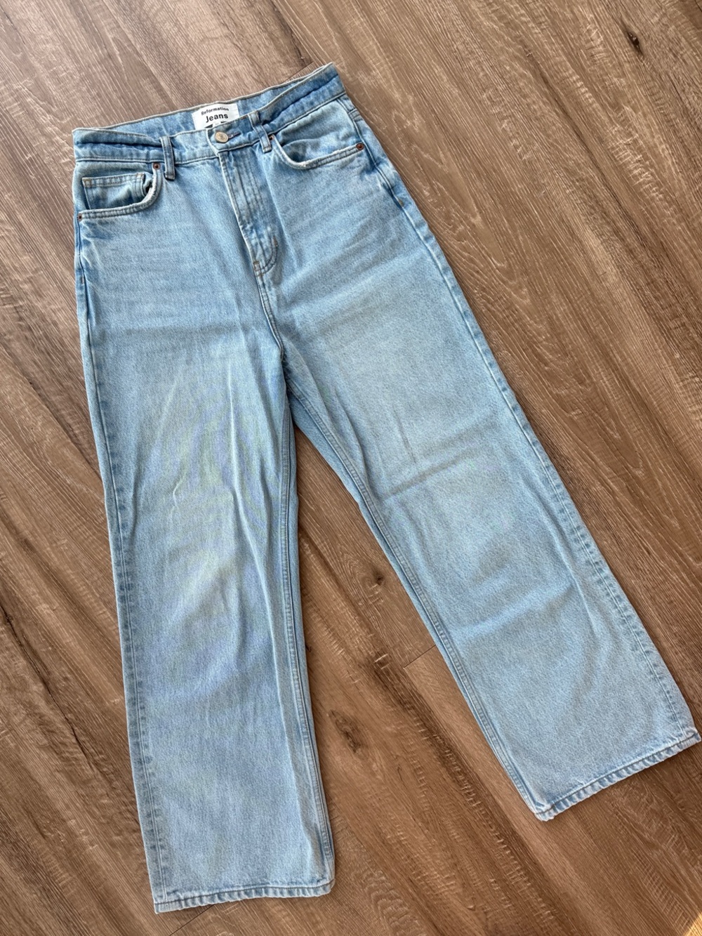 Reformation Wilder High Rise Wide Leg Cropped Jeans